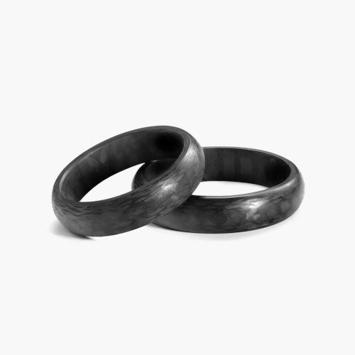 Obrączki ślubne: carbon, półokrągłe, 5 mm
